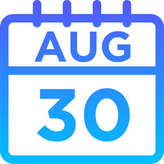 08-August - 30 Line Gradient Icon pictogram symbol visual illustration   