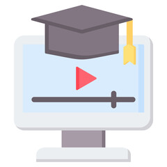 Online Course Flat Icon