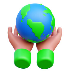 Save Earth 3D Icon Illustration