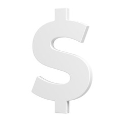 Dollar symbol. Isolated. 3d illustration.