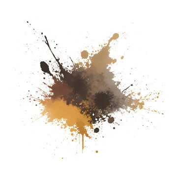 color Ink Splatter Vector  illustration gold brown and gray