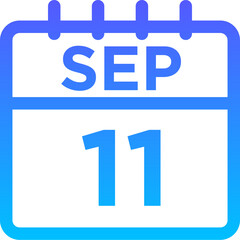 09-September - 11 Line Gradient Icon pictogram symbol visual illustration   