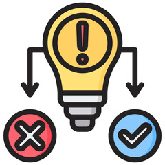 Hypothesis Outline Color Icon