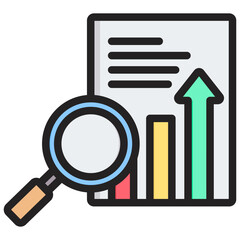 Analyze Data Outline Color Icon