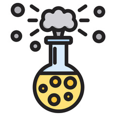 Chemical Reaction Outline Color Icon