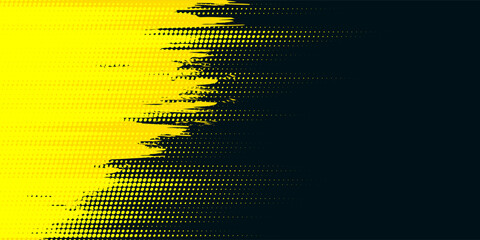 Dots halftone yellow and dark blue color pattern gradient grunge texture background. eps 10