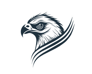 Eagle head abstract logo with simple design