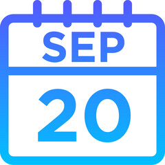 09-September - 20 Line Gradient Icon pictogram symbol visual illustration   