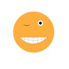 Smile icon. Simple linear flat illustration on a white background.