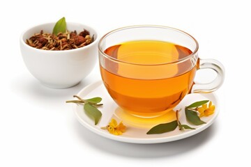Natural Aromatic herbal tea. Fresh tea cup. Generate Ai