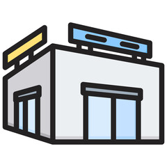 Department Store Outline Color Icon
