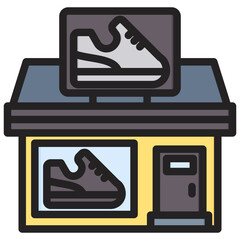Shoes And Footwear Stores Outline Color Icon