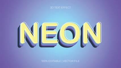 Neon editable text effect template glow style eps vector file