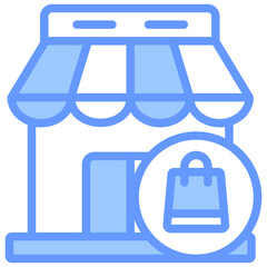 Retail Stores Blue Icon