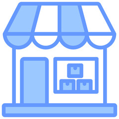 Pop Up Shops Blue Icon