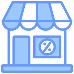 Discount Retailers Blue Icon