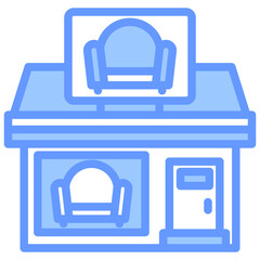 Furniture Stores Blue Icon