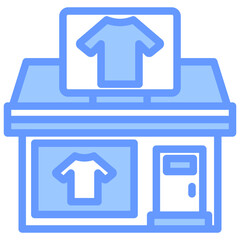 Apparel Stores Blue Icon