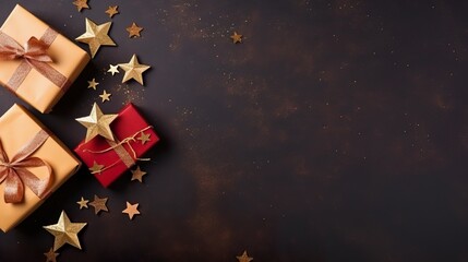 Christmas Giftbox background, copy space