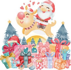 Obraz premium Merry christmas and happy new year elements