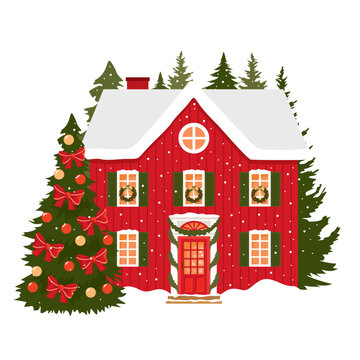 recommend clip art: WINTER CHRISTMAS HOUSE