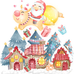 Merry christmas and happy new year elements