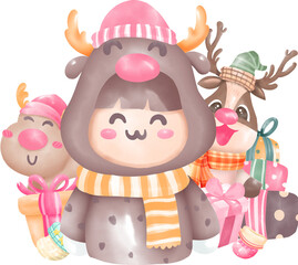 Merry christmas and happy new year elements