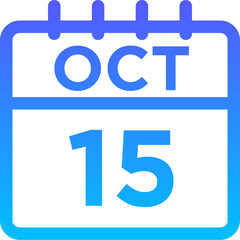 10- October - 15 Line Gradient Icon pictogram symbol visual illustration   