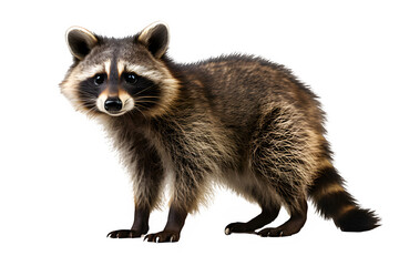 Obraz premium raccoon side view isolated on transparent background ,generative ai