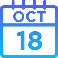 10- October - 18 Line Gradient Icon pictogram symbol visual illustration   