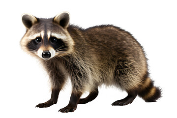 Obraz premium raccoon side view isolated on transparent background ,generative ai