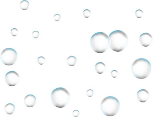 Realistic glass spheres or water bubbles.