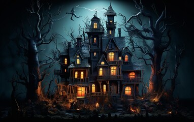 Construct a Stately Haunted Residence with Window Features