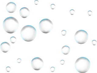 Realistic glass spheres or water bubbles.