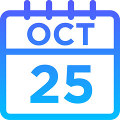 10- October - 25 Line Gradient Icon pictogram symbol visual illustration   