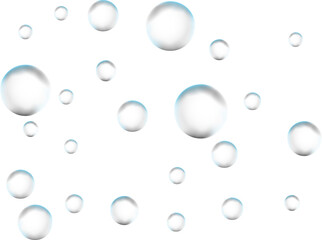 Realistic glass spheres or water bubbles.