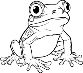 Frog Hand Drawn Realistic Detailed Coloring Book Animal Illustrations