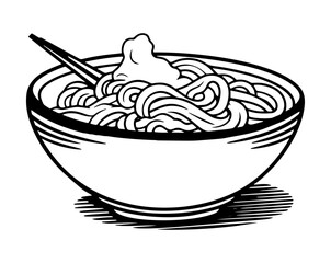 cute cartoon ramen noodles. vector illustration for mascot logo or sticker