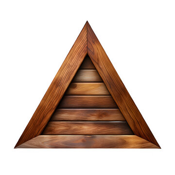 triangular wooden signboard png , wooden signboard isolated on transparent background ,generative ai