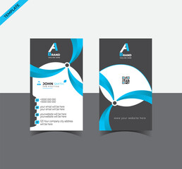 Modern Creative New Vertical Business Card Template, Vector Illustration