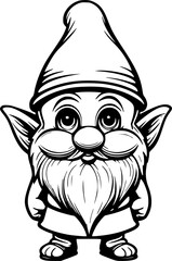Gnomes cute children coloring book illustration adorable hand drawn figures