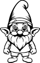 Gnomes cute children coloring book illustration adorable hand drawn figures