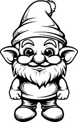 Gnomes cute children coloring book illustration adorable hand drawn figures