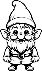 Gnomes cute children coloring book illustration adorable hand drawn figures