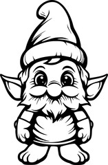 Gnomes cute children coloring book illustration adorable hand drawn figures