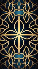 Gold ceramic tiles decorative design, illustration for floor, wall, kitchen interior, textile