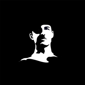  logo style art graphic Lenin face famous design template head world politic gentle patriotism man vector template isolated black