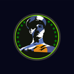  logo style art graphic Lenin face famous design template head world politic gentle patriotism man vector template isolated black