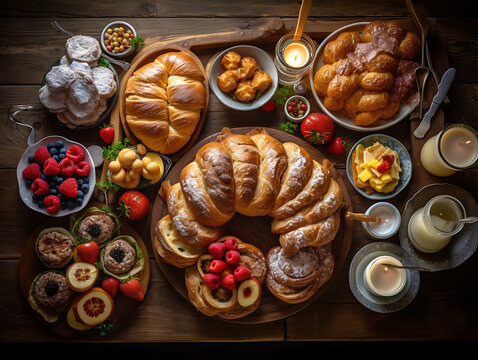 Traditional breakfast disg in scandinavia on wooden background close-up