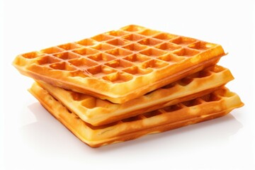 Delightful sugared Belgian waffles are baked. These waffles offer a sweet, enjoyable taste. Generate Ai